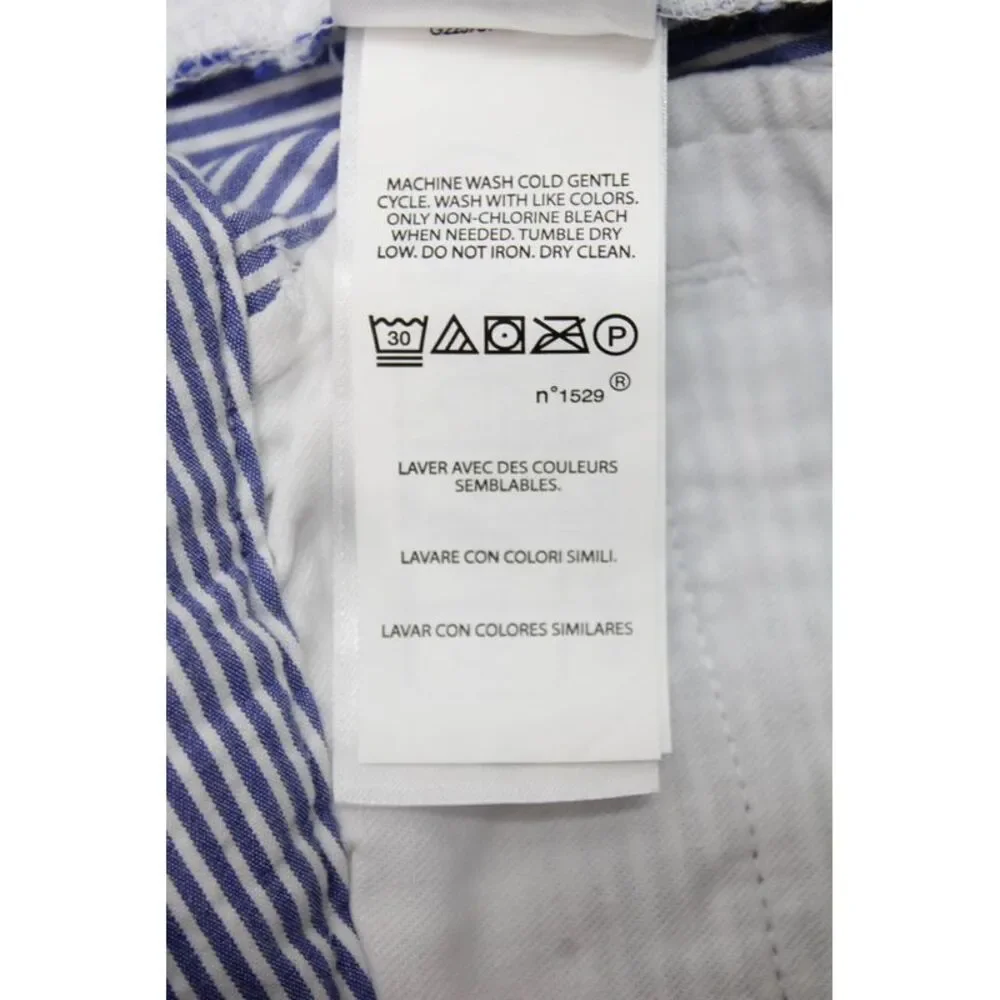 Polo Ralph Lauren Childrens Boys Seersucker Shorts Blue White Cotton Size 20